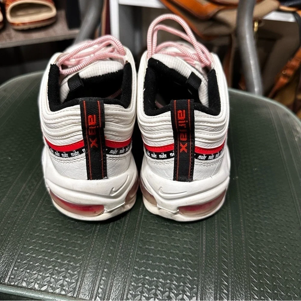 Nike Air Max 97 White/Habanero Red-Black Size 6Y CQ4817-100 shoes